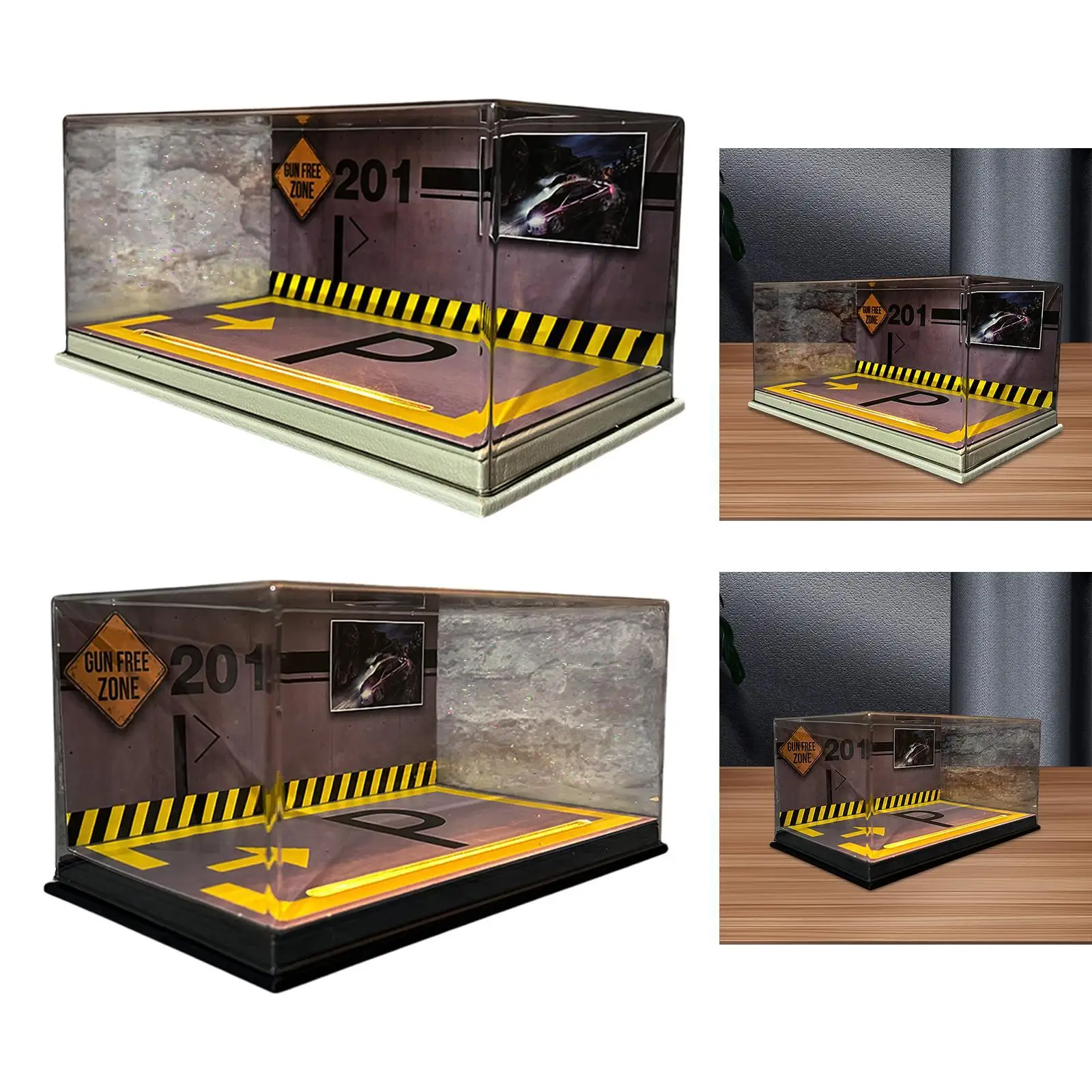 1/24 Scale Model Car Display Unit with LED Lighting for Alloy Vehicles