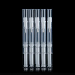 5pcs Empty Twist Pen with Brush Nail Polish Eyelash Growth Oil Container Set Refillable Bottles Liquid Sample Organizers