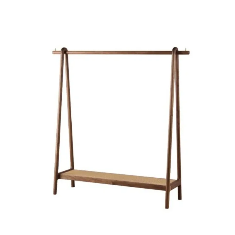 أرضية شماعات من الخشب الصلب، جوز أسود بسيط #1