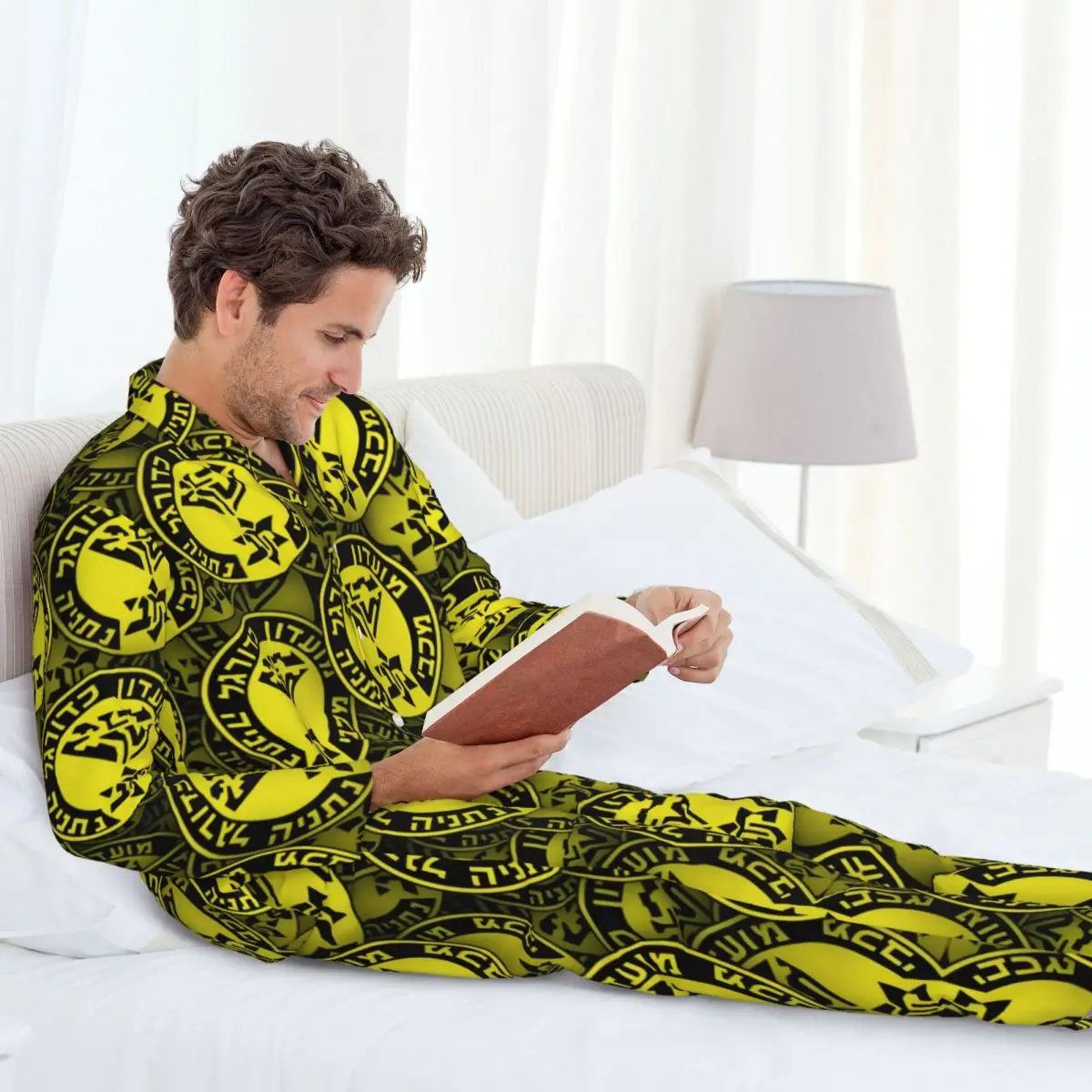 Israel Maccabi Netanya Fc Autumn pajamas men's pajamas set two-piece long-sleeved tops and trousers home