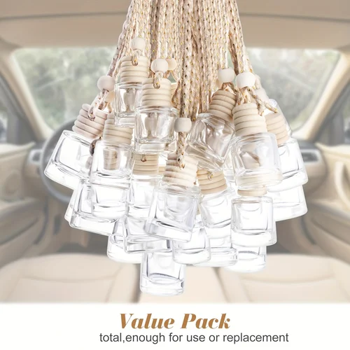 Imagen 1 del producto 18 Uds botella difusora de coche colgante ambientador de aire de coche ambientador vacío difusor de Perfume de coche botella de Perfume recargable (8ml)