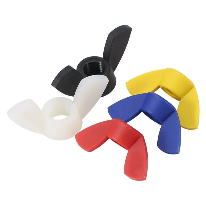 M3 M4 M5 M6 M8 M10 M12 Schwarz/Weiß/Rot/Gelb/Blau Nylon Flügelmutter Flügelmutter Kunststoff Flügelmuttern