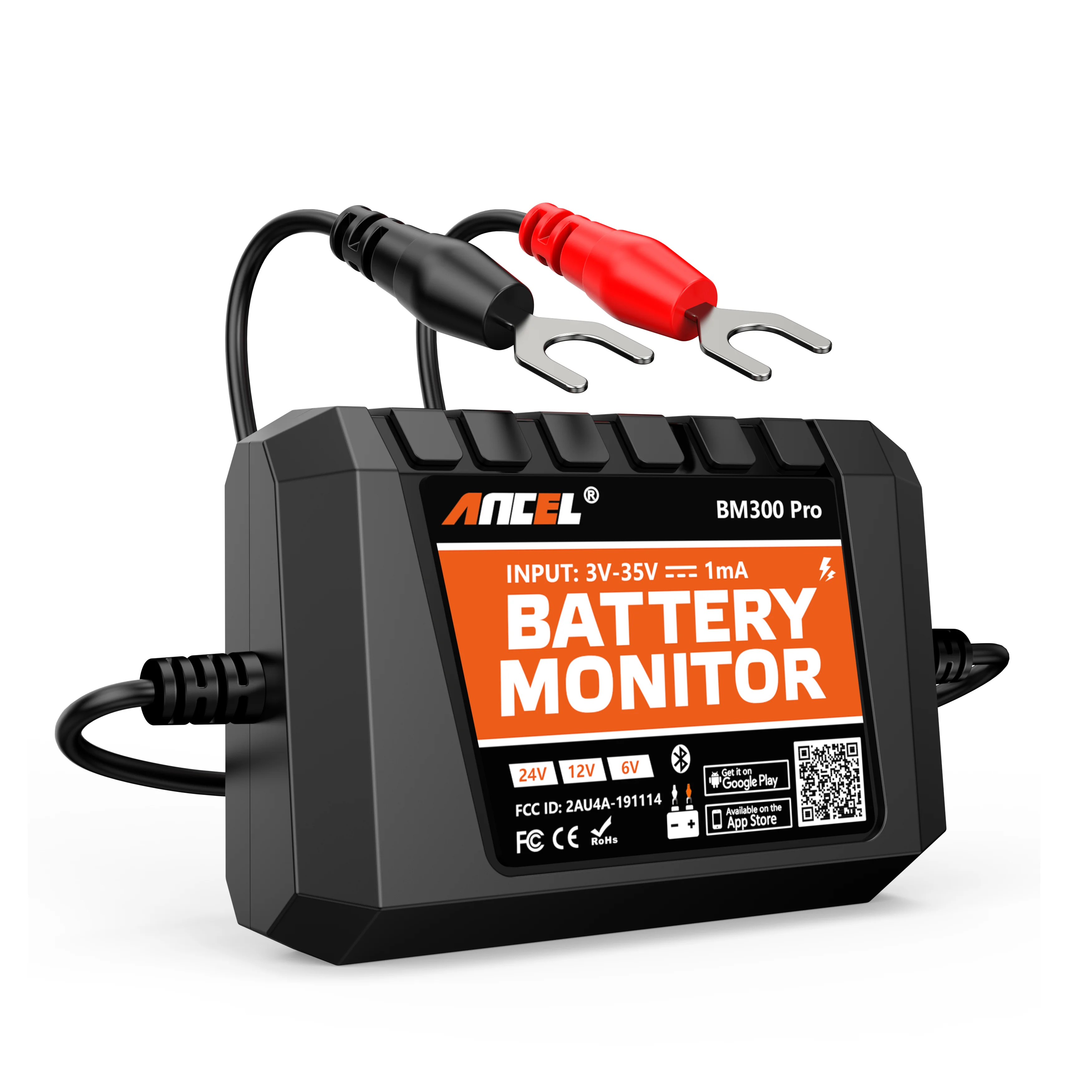 ANCLE BM300 PRO 2025 IP67 EV Car Diagnostic Tool with 6V 12V 24V Battery Charge & Discharge Analyzer AMP Testers"