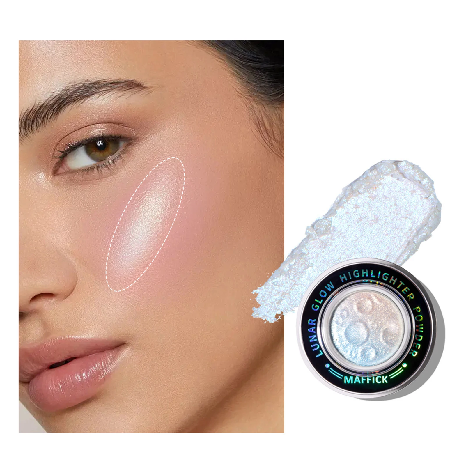 Highlighter Powder Shiny Clear High-gloss Face Body Lasting Brightness Mashed Potato Texture Powder for Daily Makeup