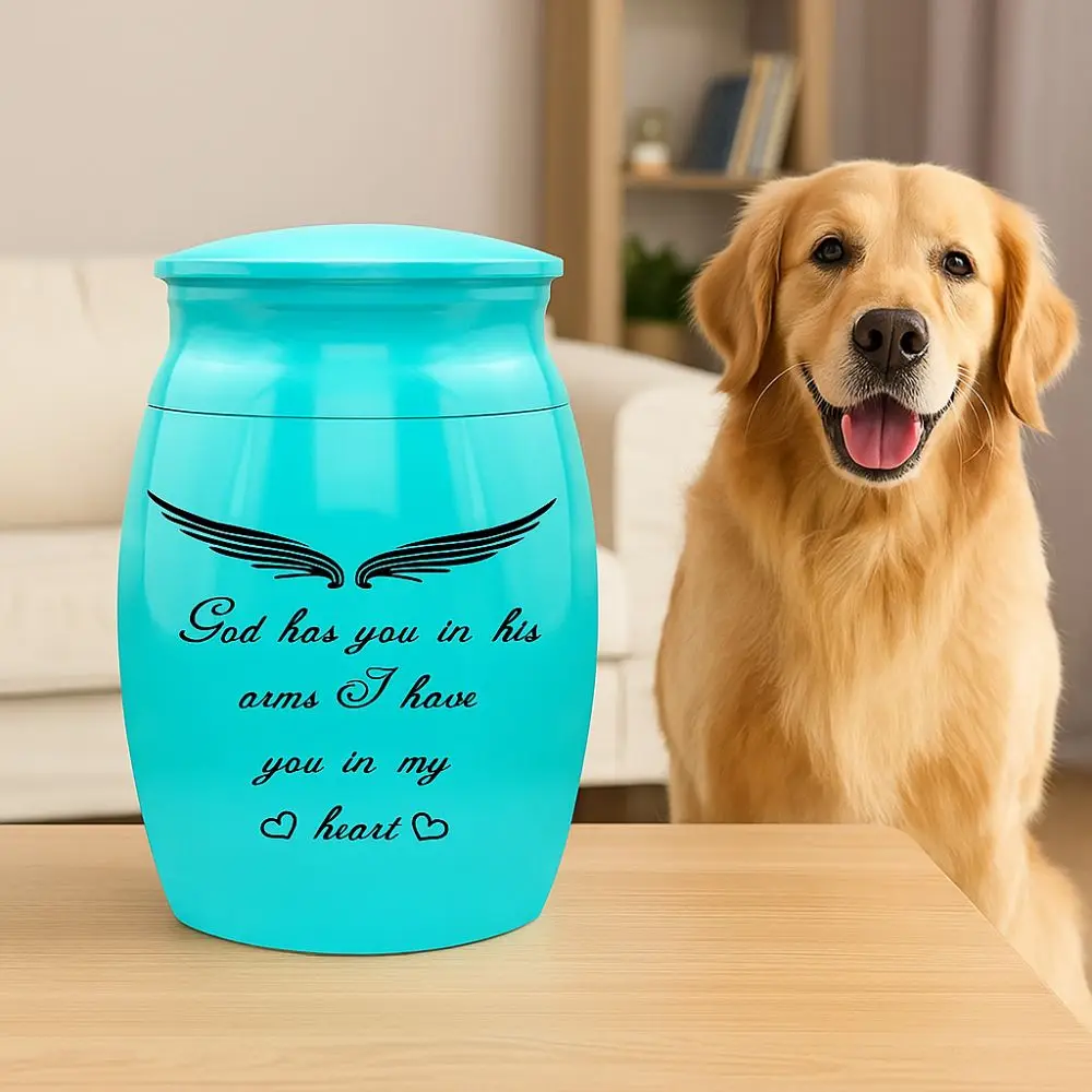 

Mini Memorial Pets Urn Waterproof Dustproof Pet Ashes Container Aluminum Alloy with Lid Pet Teeth Hair Storage Box Sympathy Gift