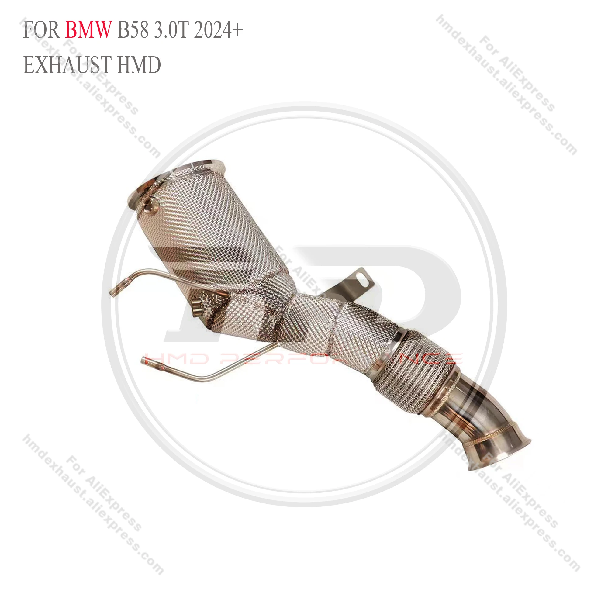 HMD Exhaust System Downpipe for BMW X5 X6 B58 3.0T 2024+ with heat shield