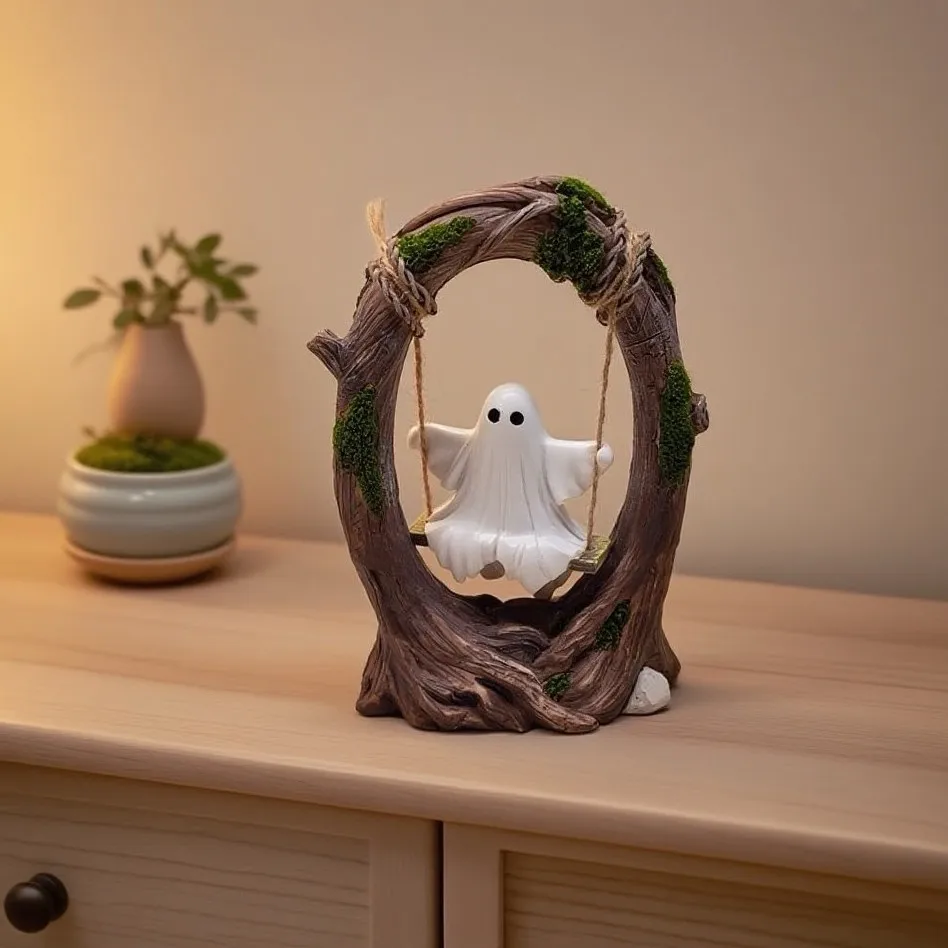 

New Halloween Swing Ghost Pendant, Swinging Ghost Home Accessories, Funny Holiday Desk Decoration, Cute Figurines Christmas Gift