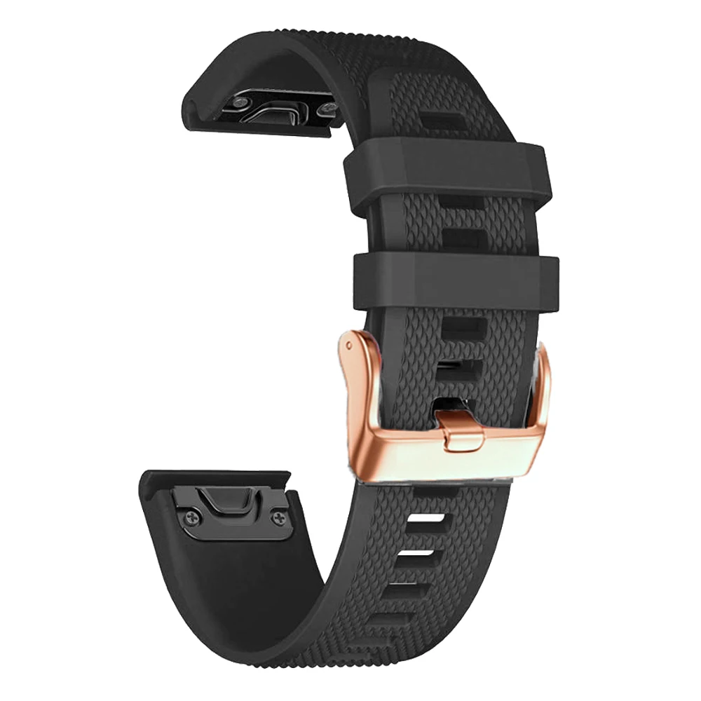 20 22 26mm Silicone Rose gold buckle for Garmin Fenix Fenix 5S 6S 5 6 5 6 7Por D2 Charlie Epix Gen 2 Fit Quick Release wirstband