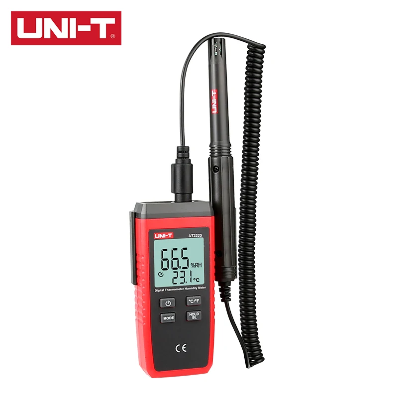 

UNI-T UT333S разделенный термометр 55 см длинный свинец 17 см Длинный зонд большой ЖК двойной дисплей температуры и влажности