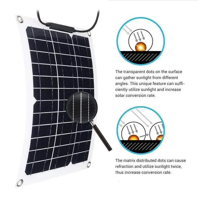 600W Flexible Solar Panel 12V Battery Charger Dual USB with 10-100A Controller Solar Cells Power Bank for Phone Car Yacht RV