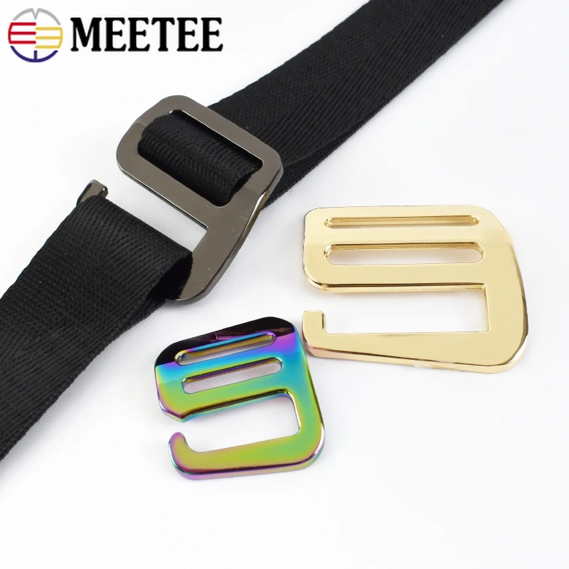 2/4Pcs Meetee 19/25/32/38mm Metal Tri-Glide Slider Buckles Handbag Strap Belt Adjust Hook Clasp Luggage Ring Hardware Accessory