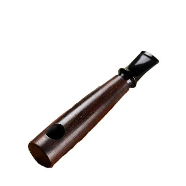 New Cigar Style Smoking Pipe 9mm Filter Ebony Wood Tobacco Pipe Men Handmade Straight Smoking Pipe With Tools Daddy\'s Gift