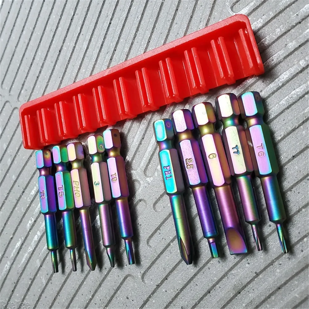 

10pcs S2 Graded Color Plating Screwdriver Bit Set for Electric Drill Screwdriver Tool Parts Man Gift