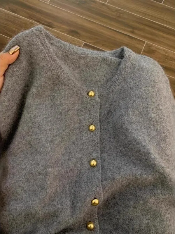 

Оверсайз вязаный свитер-кардиган унисекс 300 Pou, повседневный, универсальный, свободного кроя, осенне-зимний, цветной трикотаж в стиле Ins