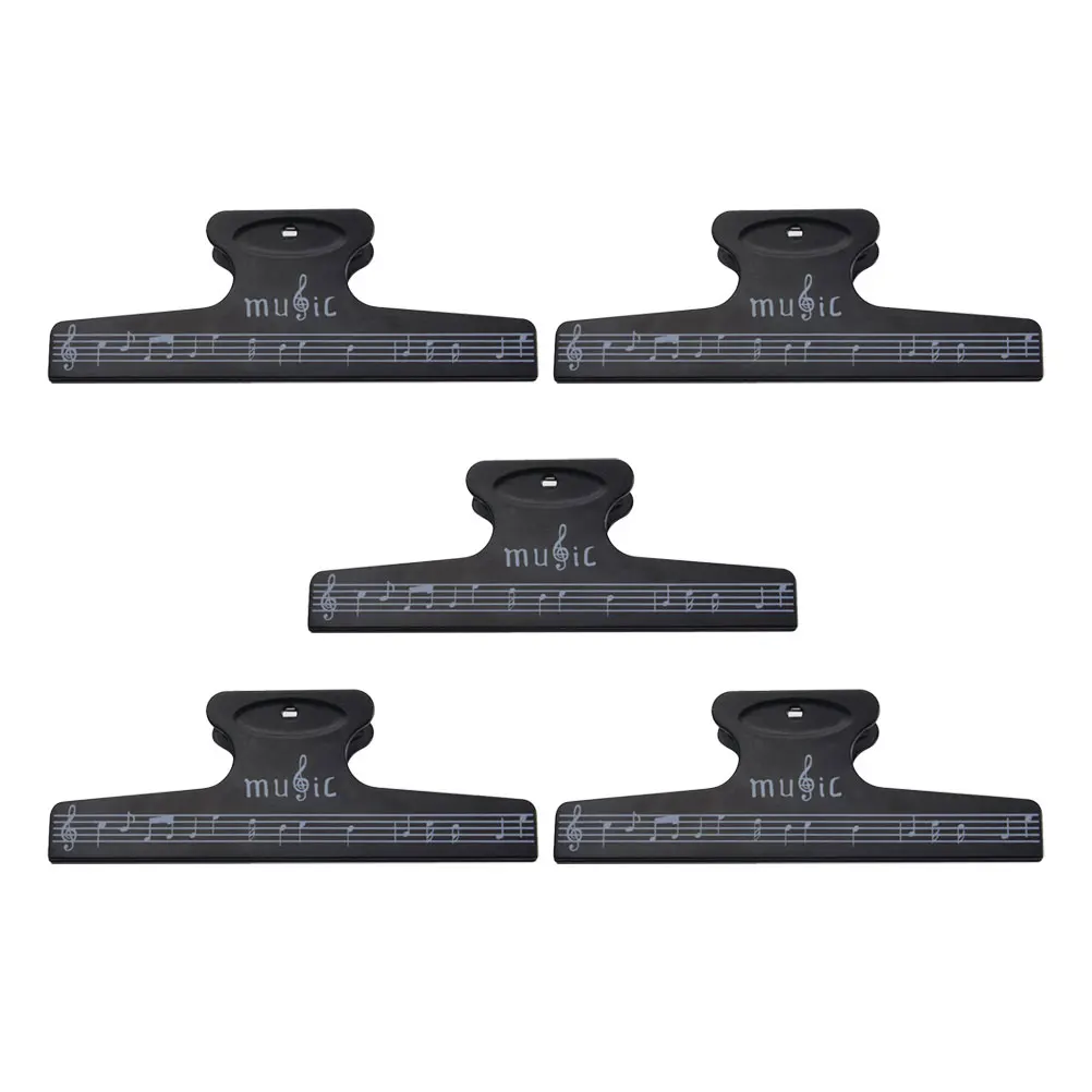 

5Pcs Music Note Clips Unique Design ABS Sheet Music Bracket for Pianos Tables Chairs Home Studio Page Stabilizer