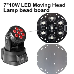 Placa de luz led 7x10w para mini luz móvel 7x12w rgbw 4 em 1 peças acessórios de reparo