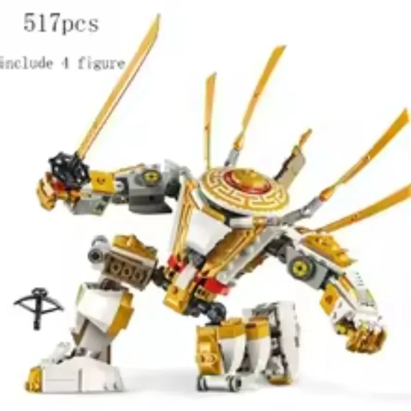 

Great golden Dragon jet fighter, samurai model, building block toy