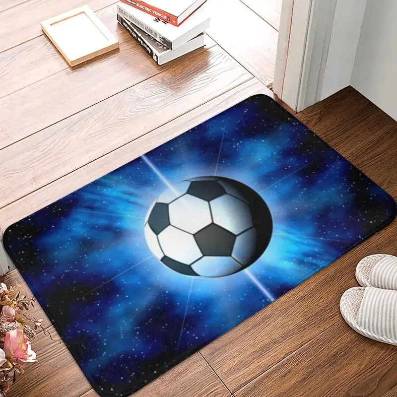 Football Space Abstract Front Door Mat Anti-Slip Outdoor Absorbent Soccer Ball Doormat Floor Bathroom Entrance Rug Carpet