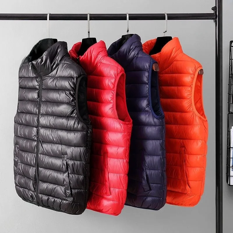 

Lightweight Loose Fit Cotton Vest Autumn Winter Sle Svel down Jaet ex Outdoor Faion Urban Youth Casual Wear