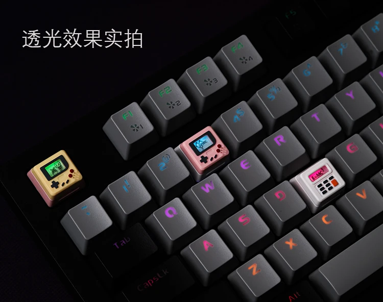 mini mechanical keyboard translucent keycap detachable panel replacement display content gameboy bully