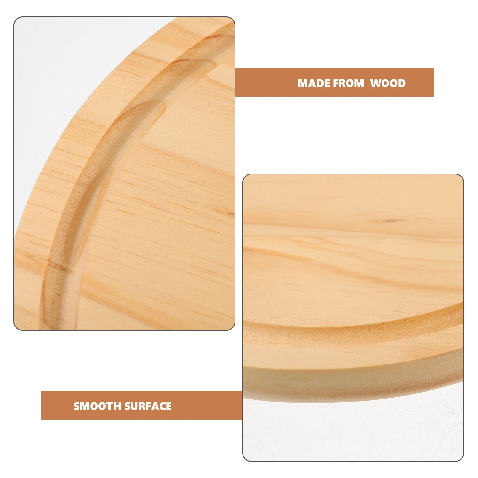 

Round Wooden Cheese Board Smooth Surface Versatile Cutting Serving Decorative Kitchen Dining Table Fruits Cakes Desserts