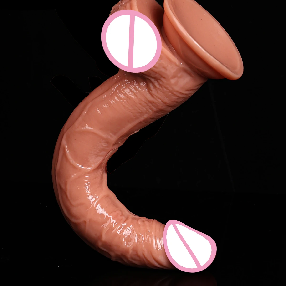 Realistic Soft Silicone Dildo long Skin Color with Powerful Suction Cup Female Masturbator G Spot Stimulating Sex Toy for Women view 4