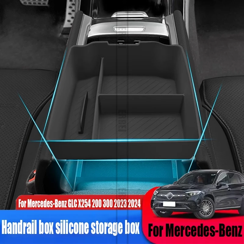 For Mercedes-Benz GLC X254 200 300 2023 2024 handrail box silicone storage box car interior decoration supplies