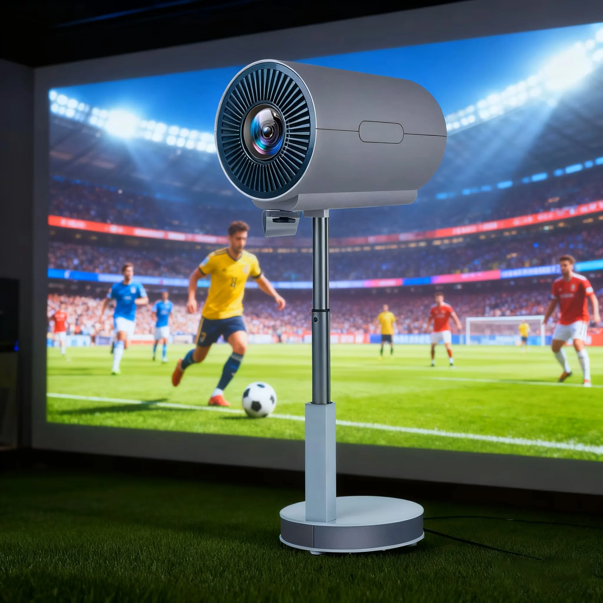 2026 NEW Android 13.0 Mini Projector 4K with Native 1080P 500 ANSI Electric Focus Home Projector with Foldable Stand