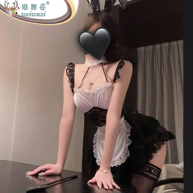 

Сексуальная взрослая женщина черно - белая лесбиянка платье ролевая игра костюм эротический соблазн карнавал клуб униформа ночной клуб костюмы ленивая горничная кружево с бантом в сочетании с сексуальными сетчатыми нос