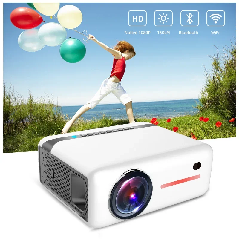 Mini 1080P-projector Native 1080P HD LED LCD Mini draagbare thuisbioscoopprojector