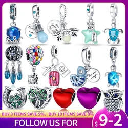 Fit Pandora 925 Original Bracelet Hot Air Balloon charm plata de ley 925 Original DIY Beads Fashion For Women Jewelry