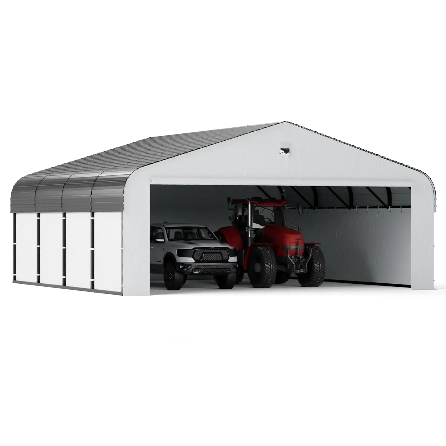 

20x20 Heavy Duty Metal Carport Removable Sidewalls 100MPH Wind Cars Boats Trucks Outdoor, Customized