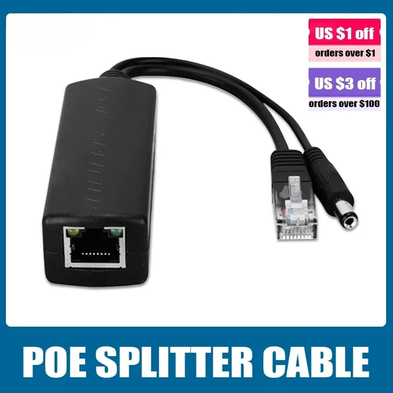 2026 جيجابت POE الفاصل 48 فولت إلى 5 فولت 12 فولت مايكرو USB/Type-C/DC 10/100/1000 ميجابت في الثانية الطاقة عبر إيثرنت مع كابل القطع POE المعزول #1