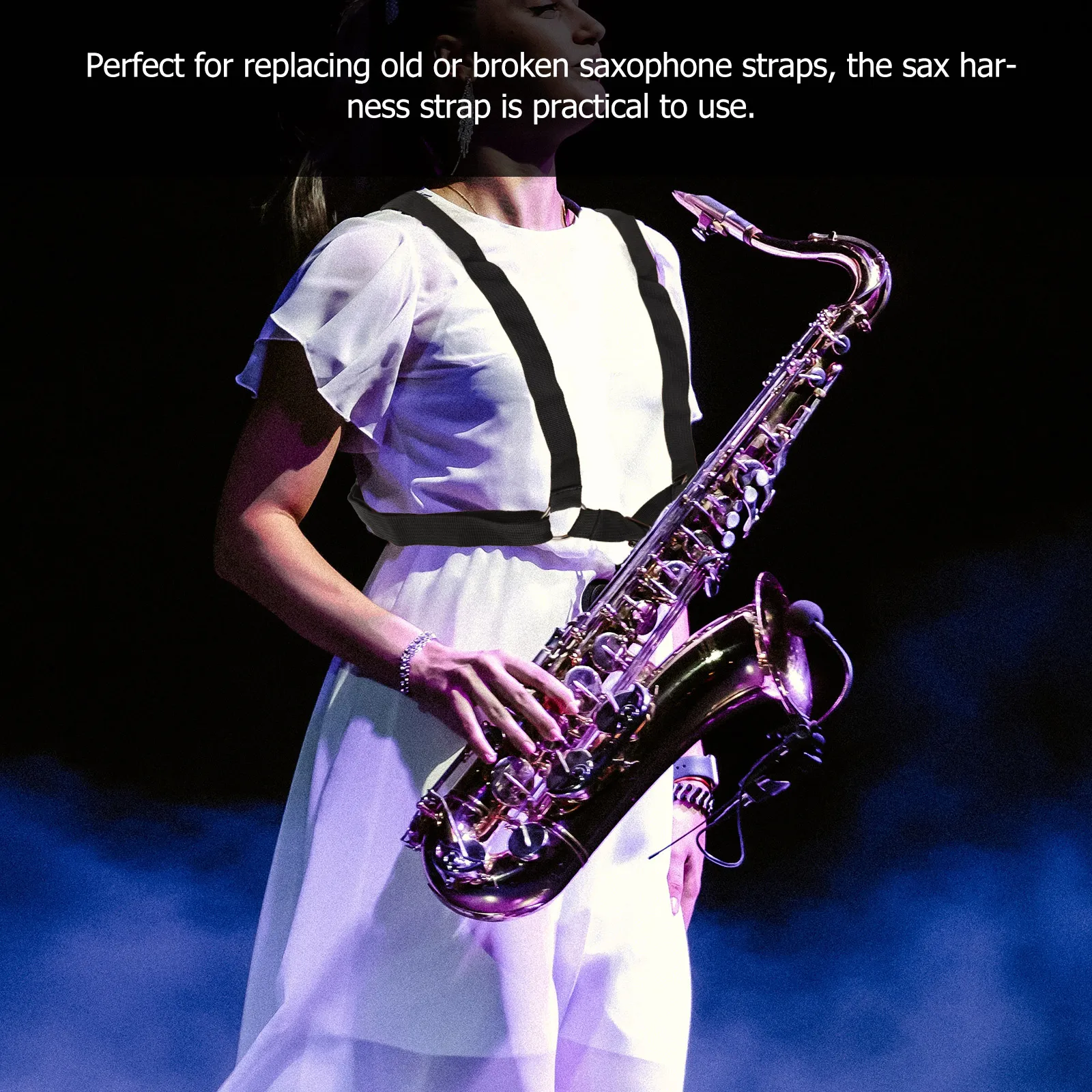 

Saxophone Harness Strap Adjustable Durable Comfortable Load-Bearing Sax Shoulder Strap for Playing Adjustable Sax Shoulder Belt