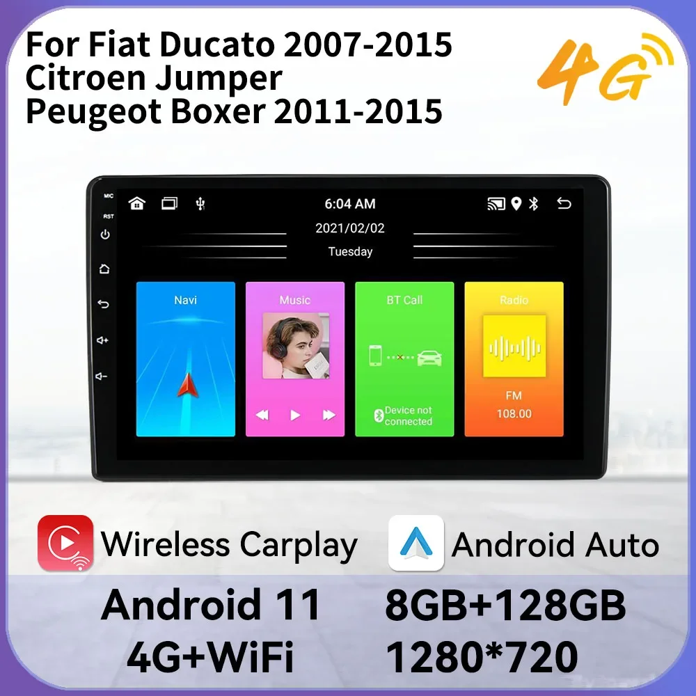 

2 Din Android Stereo for Fiat Ducato 2007-2015 Citroen Jumper Peugeot Boxer 2011-2015 Car Radio Carplay Auto Autoradio
