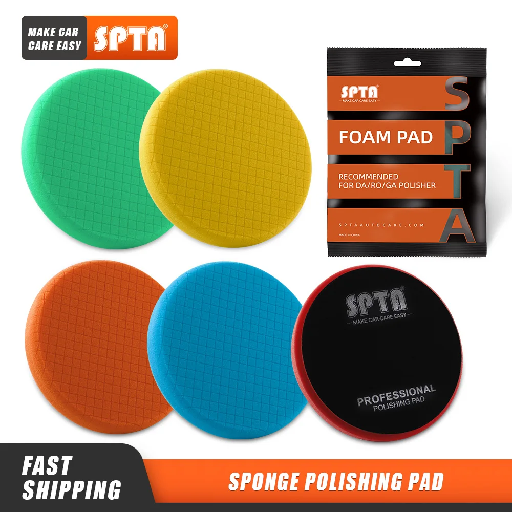 

(Single Sale) SPTA 5 Inch(125mm) 6 Inch(150mm) 7 Inch (180mm) Car Buffing Polishing Pads For Polisher Compounding Wax