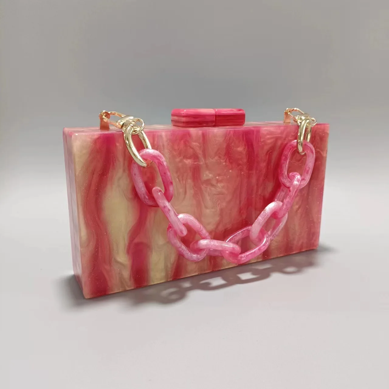 

Women's New Style Rouge Flowing Sand Starry Acrylic Evening Clutch Shoulder Crossbody Chain Bag Fashion Handbag for Weddings