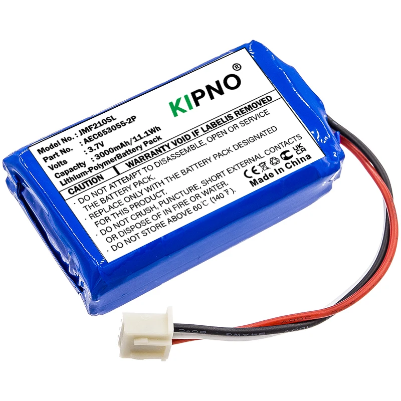 KIPNO Li-Polymer Speaker Battery for JBL AEC653055-2P Flip2 (2013)  Flip II (2013) 3.70V 3000mAh