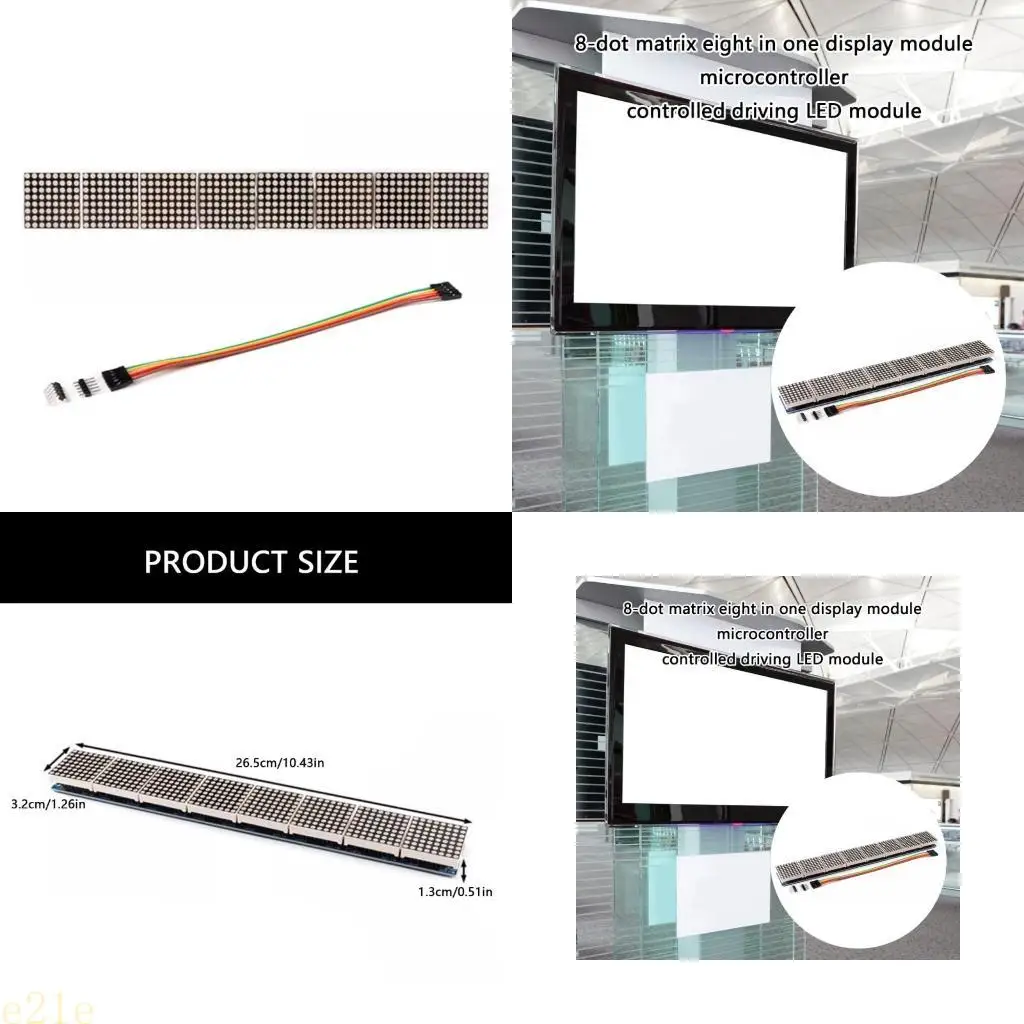 

E21E High Performances 8 in 1 MAX7219 LED Matrixes Module 8 in 1 Display Module for Applications
