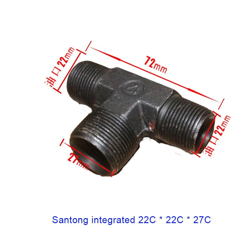 ท่อไฮดรอลิกของรถบรรทุกดัมพ์ข้อต่อทีข้อศอก 22C27C พร้อมอุปกรณ์เสริมท่อถ่ายน้ำมันน๊อต