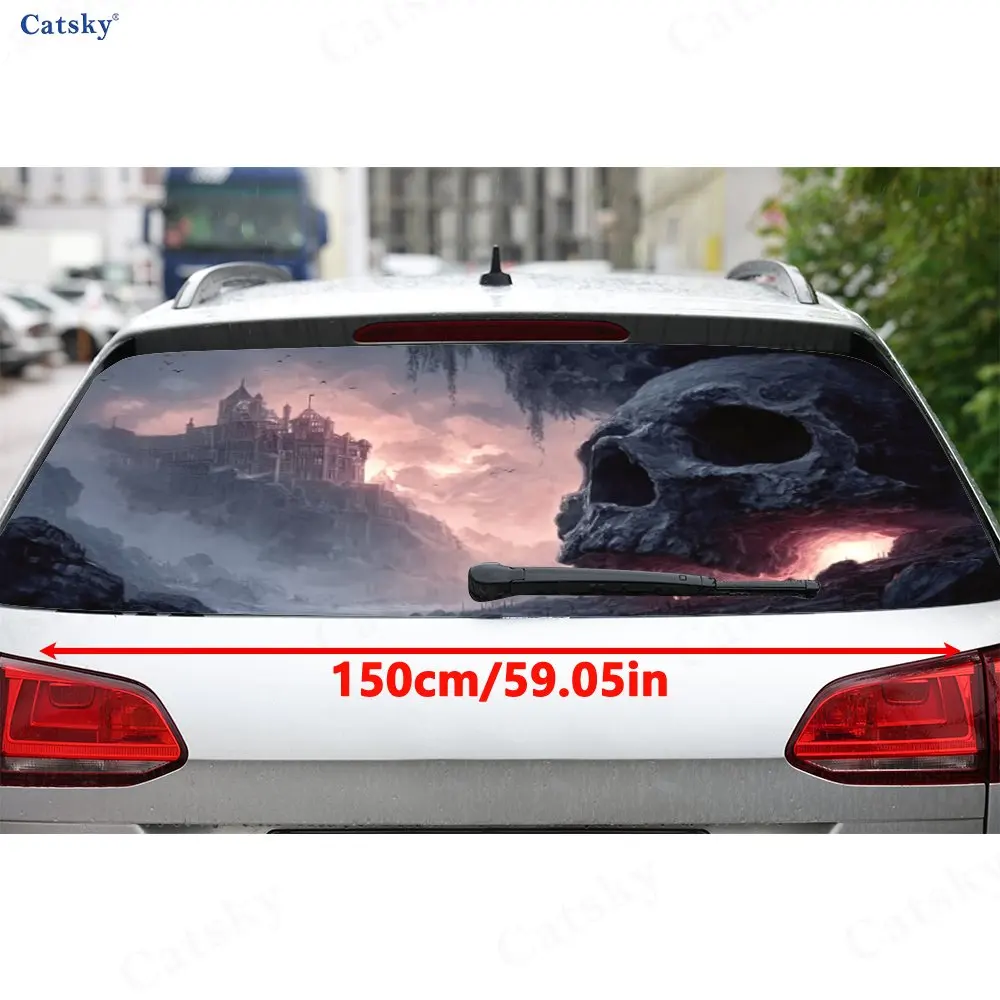Undead Fortress PVC material self-adhesive waterproof car rear window sticker, easy to paste without falling off, waterproof and