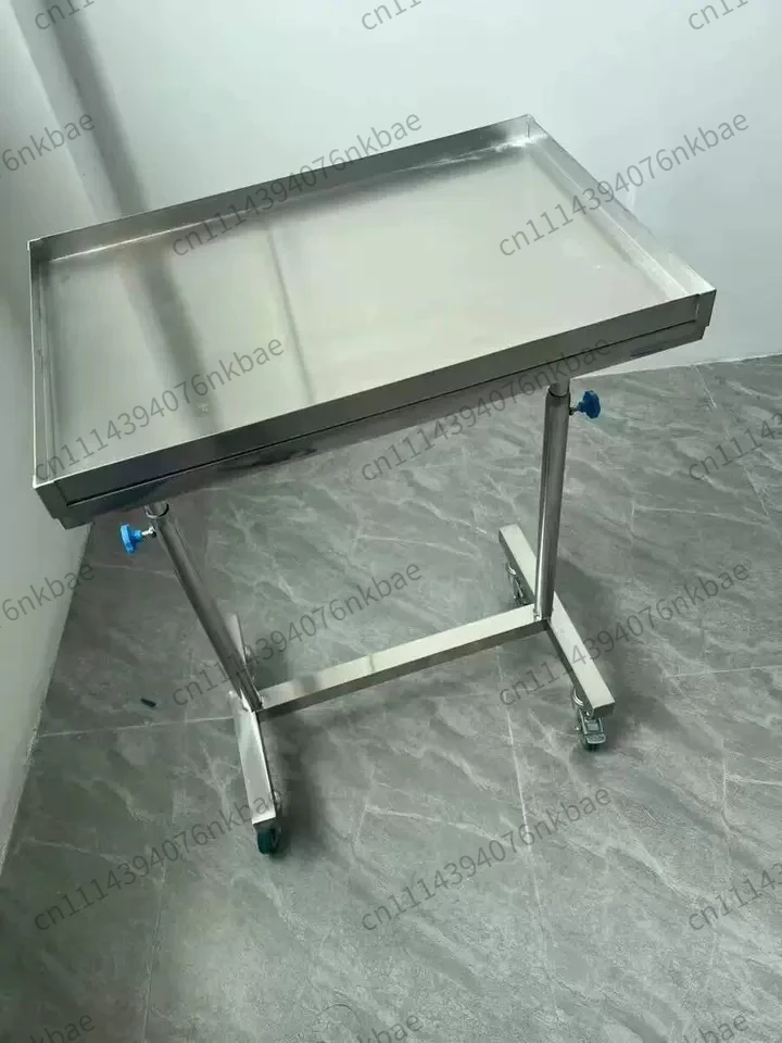 304 Stainless Steel Height Adjustable Mayo Stand Surgical Instrument , Medical Hospital Operating Room Instrument Trolley Cart