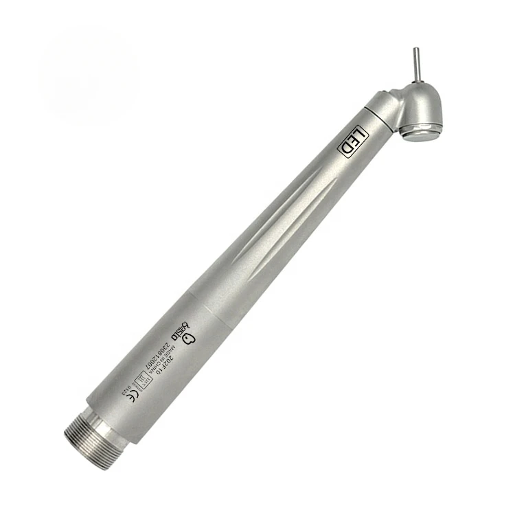 

den tal 45 Degree LED High Speed Handpiece Stainless Steel Surgical Handpiece den tal Air Turbine Tip 2 Holes for Molar Region