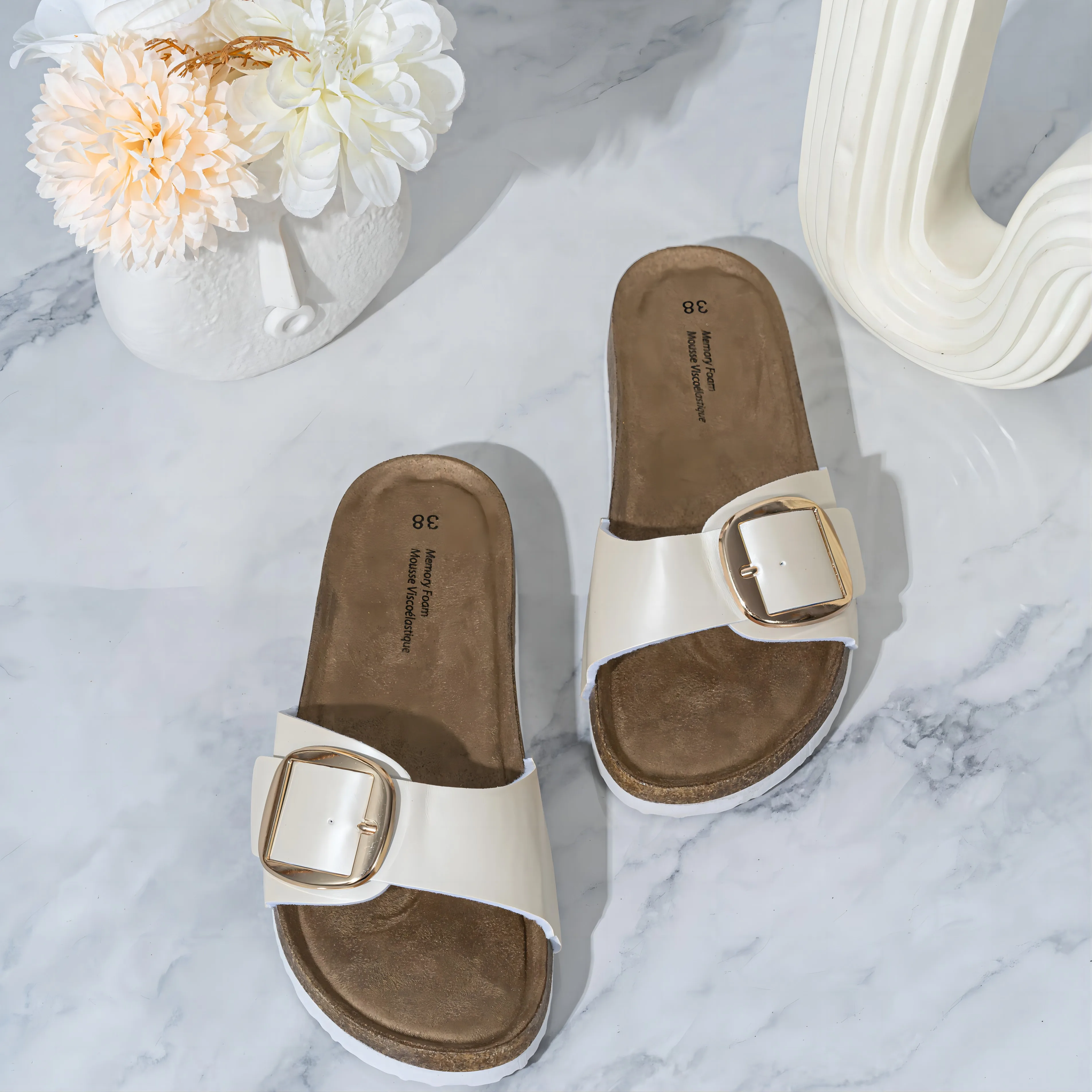 Sandalias retro con suela de corcho para mujer, zapatos femeninos de estilo veraniego, cómodos y llamativos, 2024