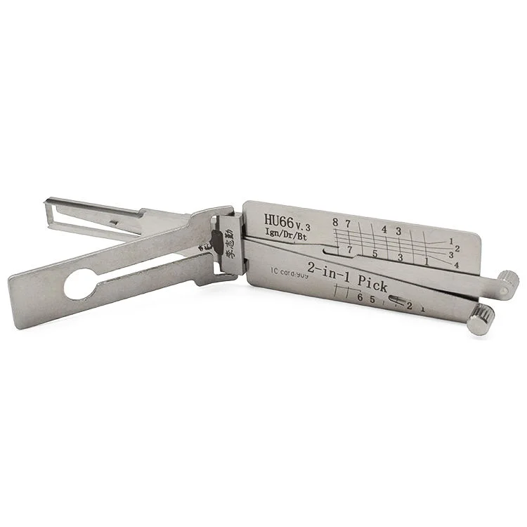 LISHI HU66 2 in 1 Car Lock Pick Decoder Tool Professional Auto Locksmith Unlock Tool for VW Audi Skoda Seat HU66 Lock