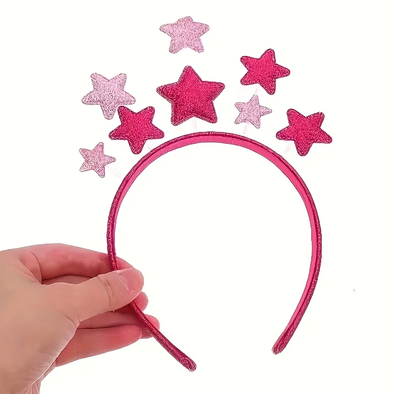 1 Stück niedliches sternförmiges Stirnband mit goldenem Glitzer-Finish – perfekt für Geburtstagsfeiern und Neujahrsdekorationen, festliches Accessoire – Detail 6