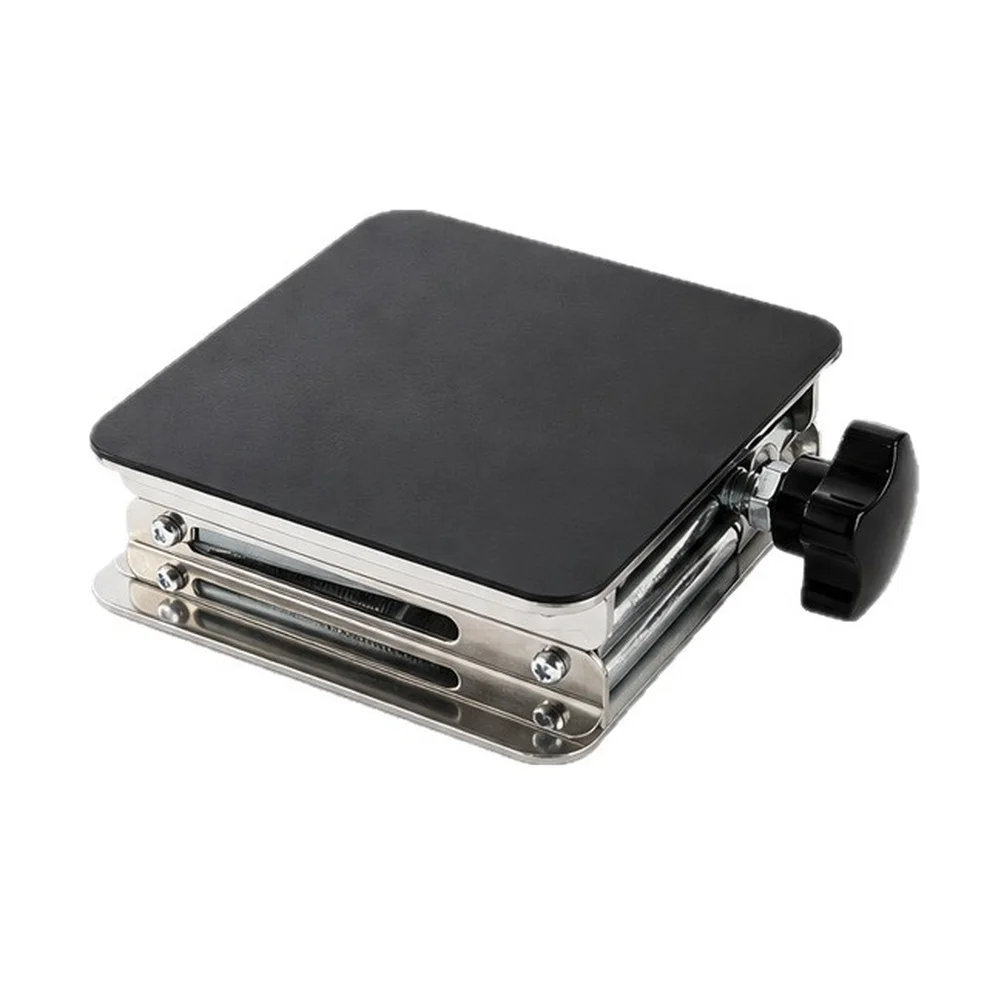 Adjustable Stainless Steel Lab Lift Platform with Scissor Jack and Non Slip Base for Reliable Positioning on Hard Floor Surfaces