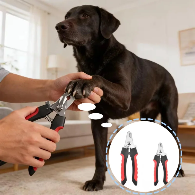 Popular Pet Nail Trimmer Stainless Steel Dog Cat Nail Scissors Anti-slip Handle Pet Claw Cutter Portable Pet Grooming Supplies