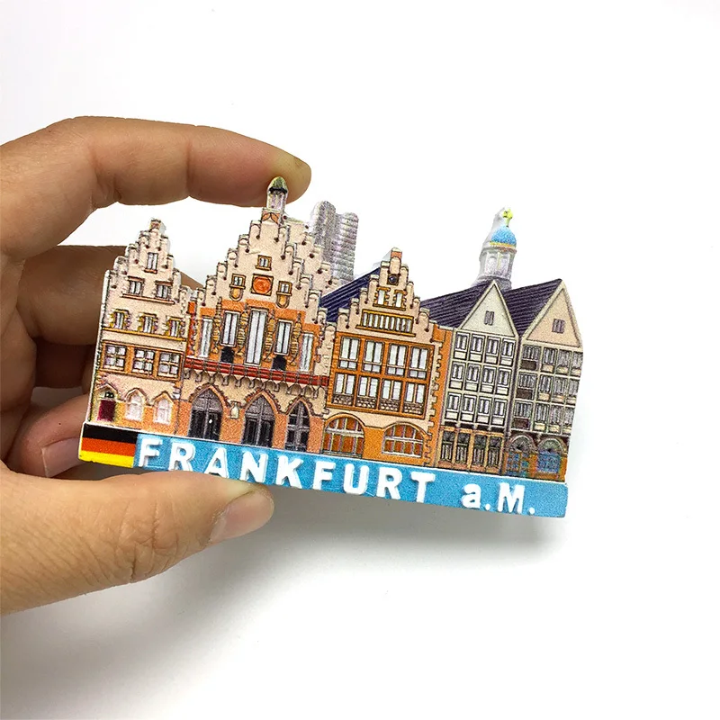 

3D Resin Germany Frankfurt Cute Fridge Magnets Magneten Calamita Imanes Aimants Frigo Room Decoration Building Souvenir