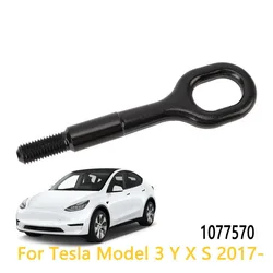 Towing Bars 1Pc 1077570 Towing Eye Hooks Black Coating Front Bumper Towing Ring For TESLA Model 3 Y S X 2017-2023